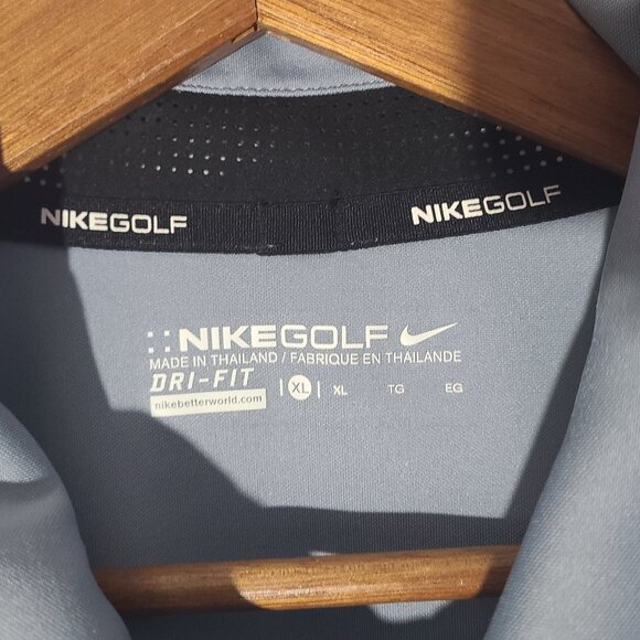 Nike Golf Dri Fit Gray/Neon Green Colorblock Men's XL Polo - Picture 3 of 5